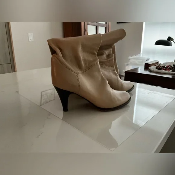 L’autre Chose Leather Knee High pull on boots, soft taupe leather,EU38/ US 7.5 - Picture 3 of 12